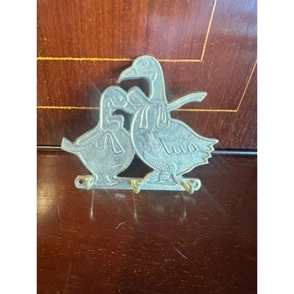 Vintage Brass Goose Key Hook